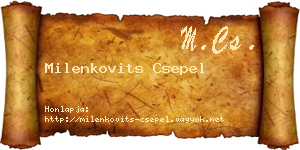 Milenkovits Csepel névjegykártya